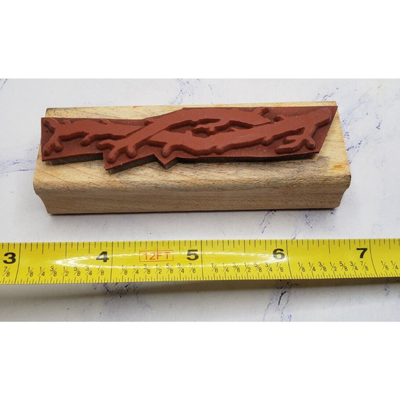 Stampin Up Decorative Tree Branch Border Wood Mounted Rubber Stamp - Picture 7 of 8